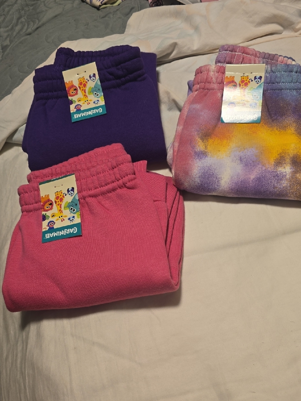 Garanimals Kids Sweatpants Trio - Pink, Purple & Tie-Dye